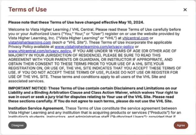 Terms of Use page