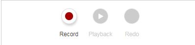 Player controls with active Record button.
