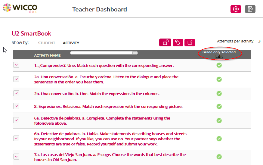 Edit Activity Score