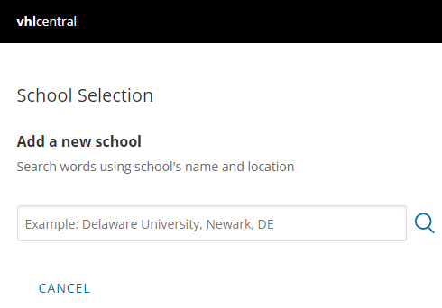 Zoom on search field for add a new school page