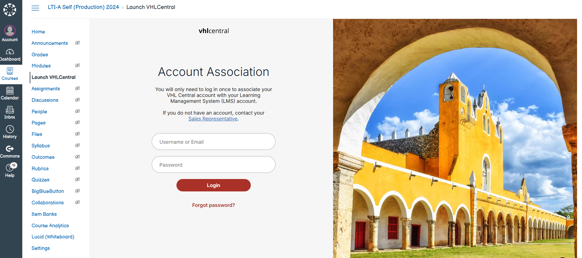 LTI-A login page showing a cleaner design with password visibility toggle and school selection options.
