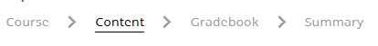 Course creation step-by-step wizard focusing on the second step: "Content".