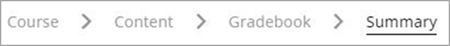 Course creation step-by-step wizard focusing on the fourth step: "Summary".