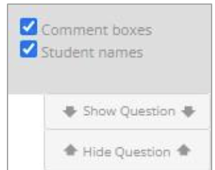 Buttons to “Show Question” and “Hide Question.”