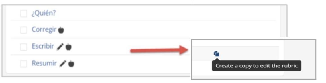 Image of the icon to create a copy to edit the rubric.