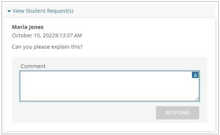 Screenshot of a comment field is shown below along with a grayed-out ‘Respond’ button.”