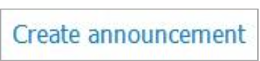  VHL Central Create Announcement button.