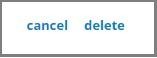 Cancel and delete action links at the bottom of an announcement form.