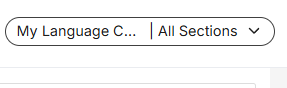 "Course/Section selector" located top-left side of the Instructor Dashboard page.