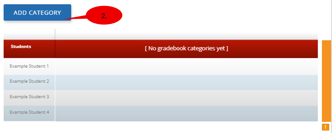 “Add Category” button displayed on the Gradebook page with no categories created yet