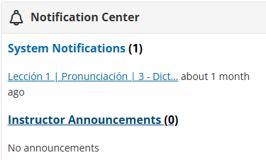 Notification about an upcoming Spanish test scheduled for next week.